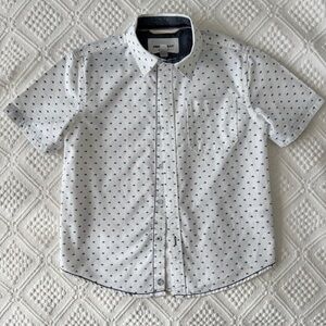 Paper Denim & Cloth White and Blue Patterned Cotton Shirt With Airplanes, size 5